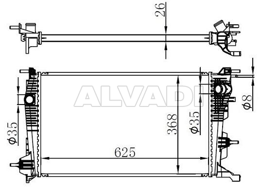 Radiator 21410-0002R for RENAULT MEGANE III (Z) - alvadi.ee