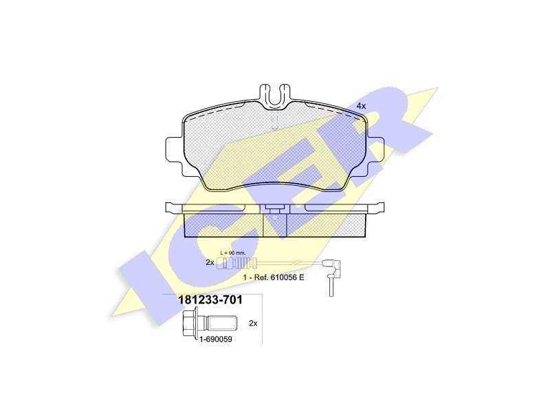 Brake pads ICER 181233701 for MercedesBenz AL30930045 alvadi.ee