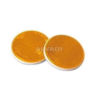 Reflectors 2pcs, E-mark, diameter 65mm, orange